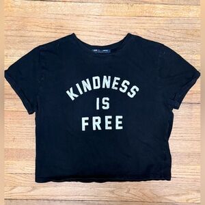 One Clothing Black Tee with 'Kindness is Free' Design